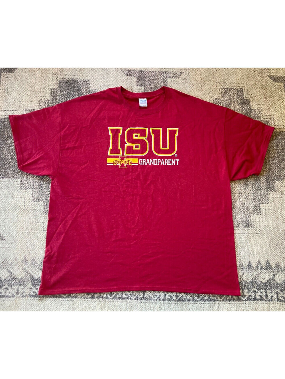 Men's Sz 3XL Iowa State University T Shirt Red Grandparent Gildan Big & Tall